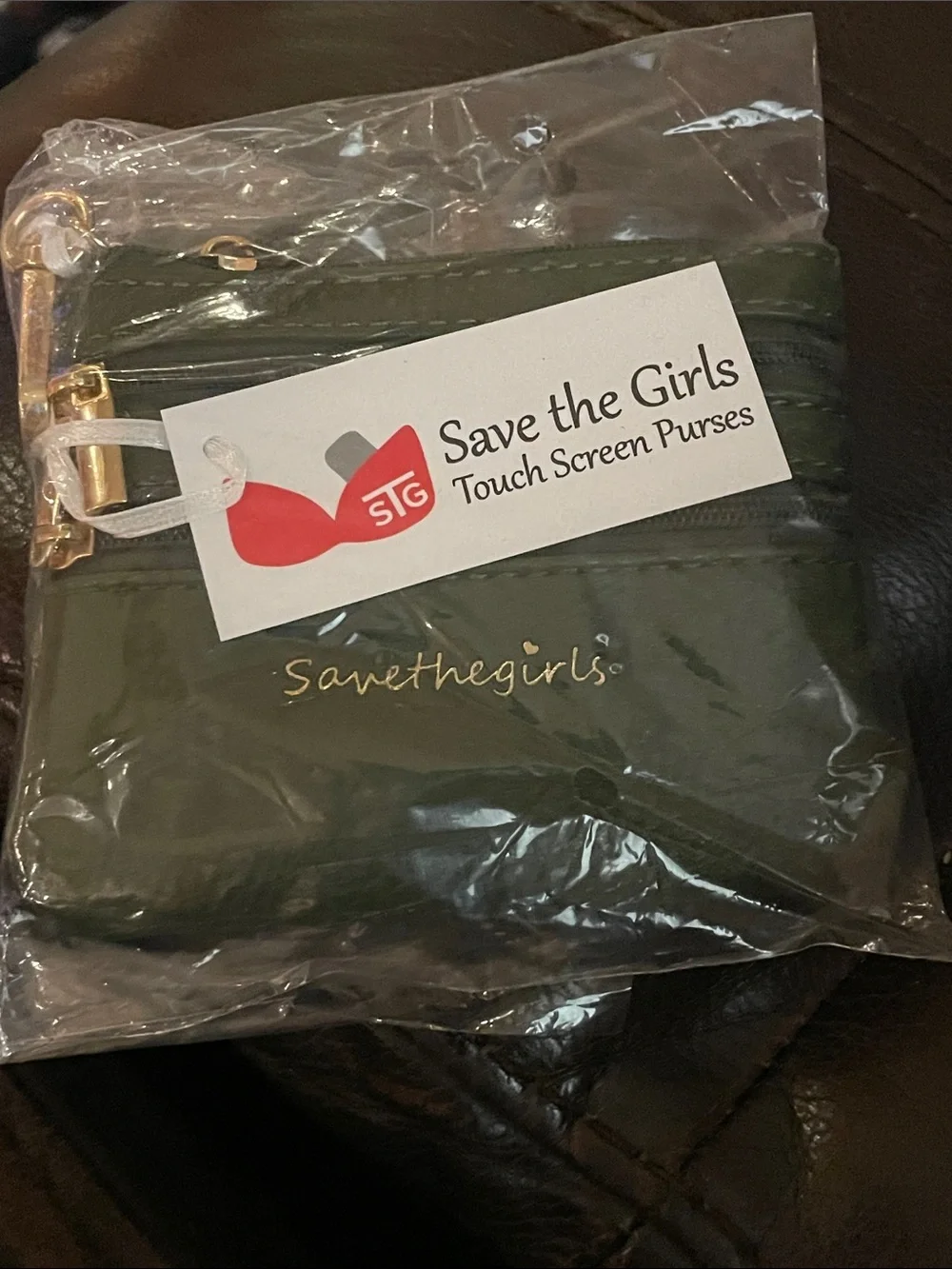 Save the girls green change purse wallet